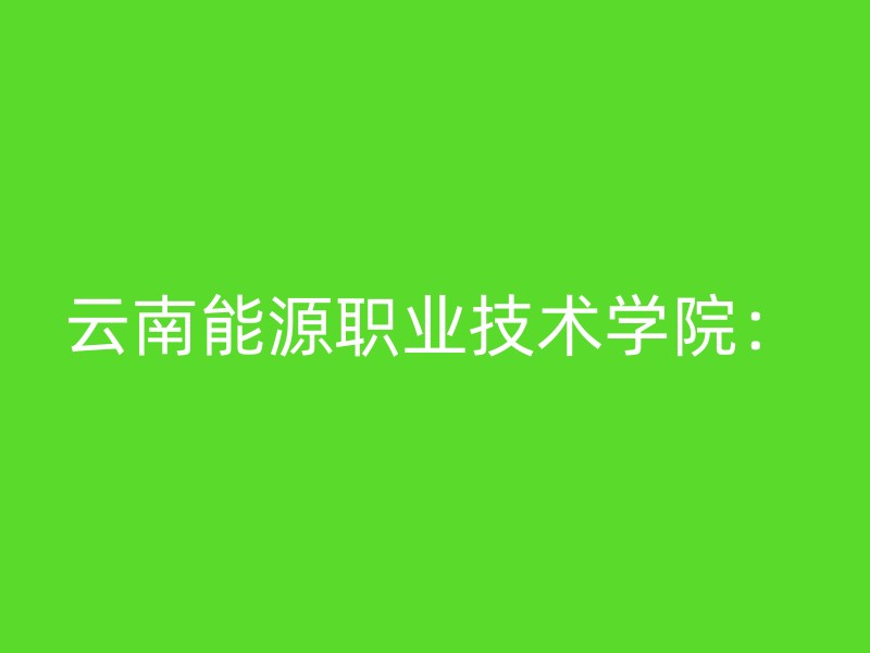 云南能源职业技术学院：