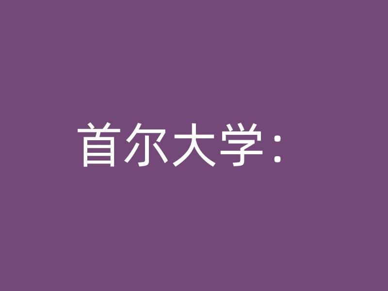 首尔大学：