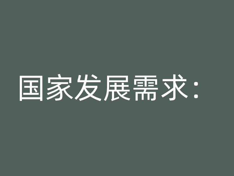 国家发展需求：