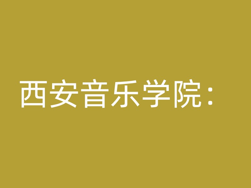 西安音乐学院：