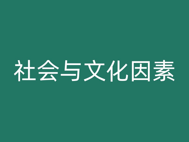 社会与文化因素