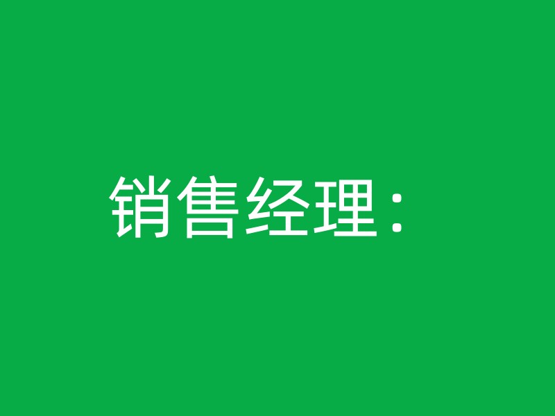 销售经理：