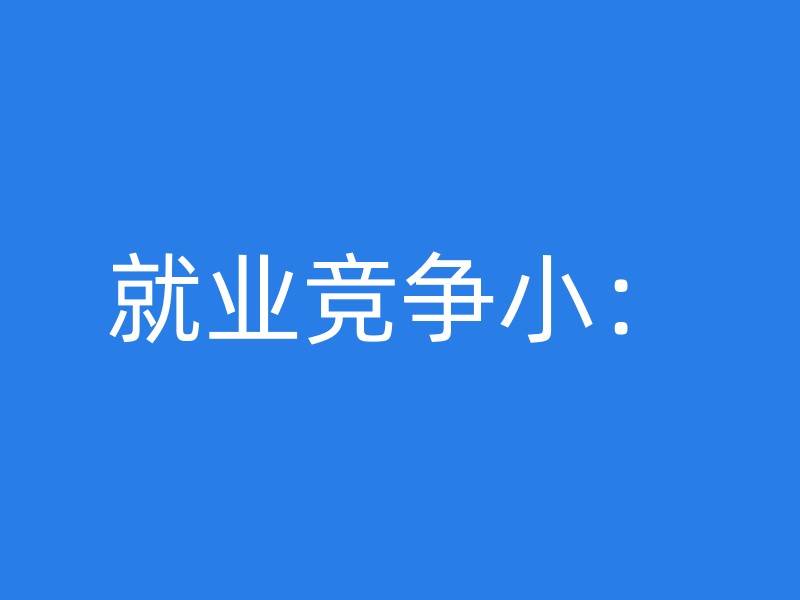 就业竞争小：