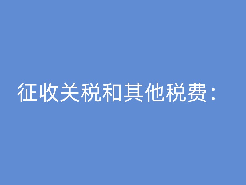 征收关税和其他税费：