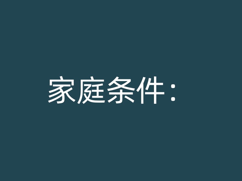 家庭条件：