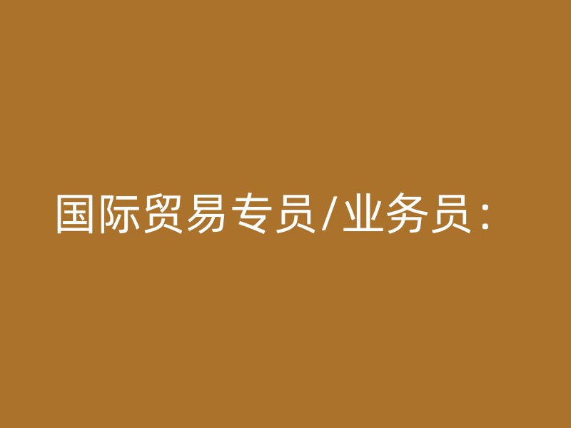 国际贸易专员/业务员：