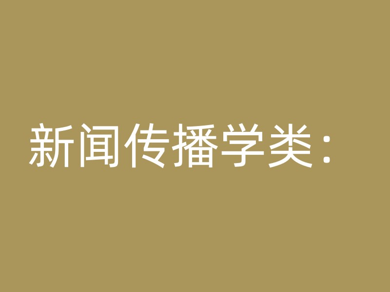 新闻传播学类：