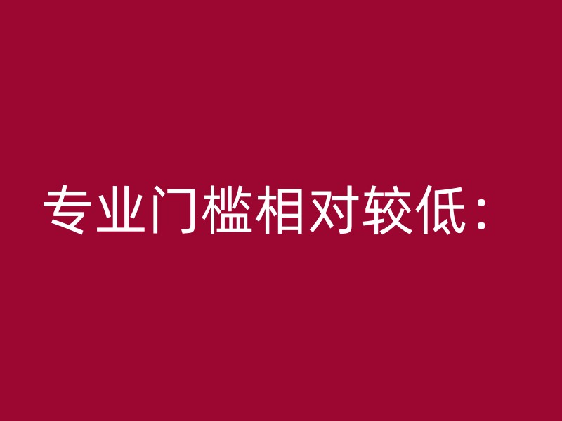 专业门槛相对较低：