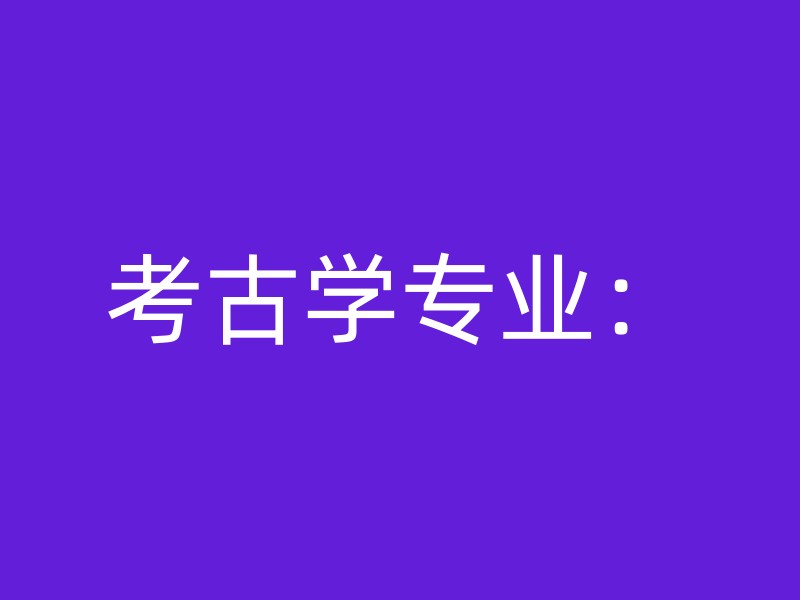 考古学专业：