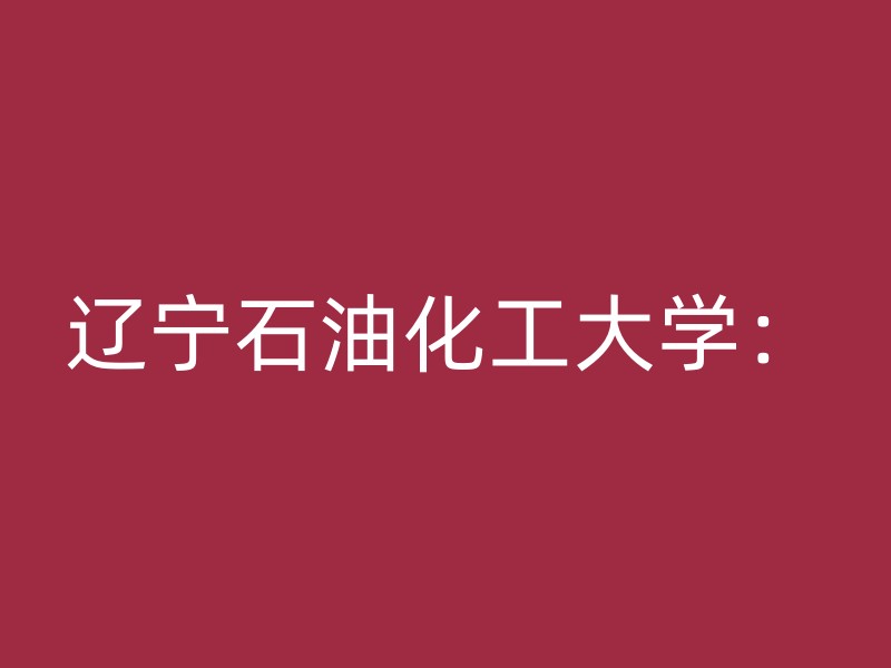 辽宁石油化工大学：