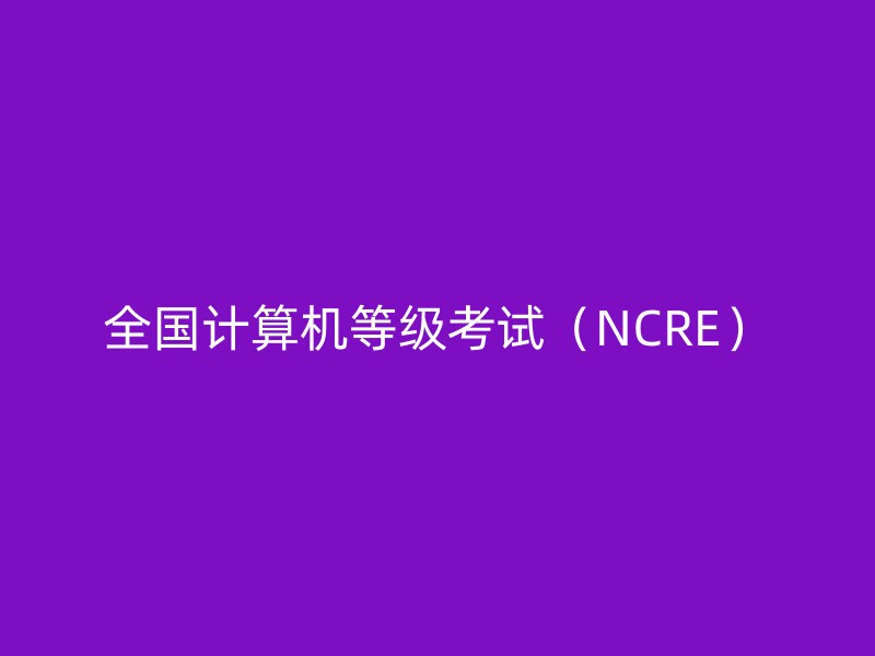 全国计算机等级考试（NCRE）