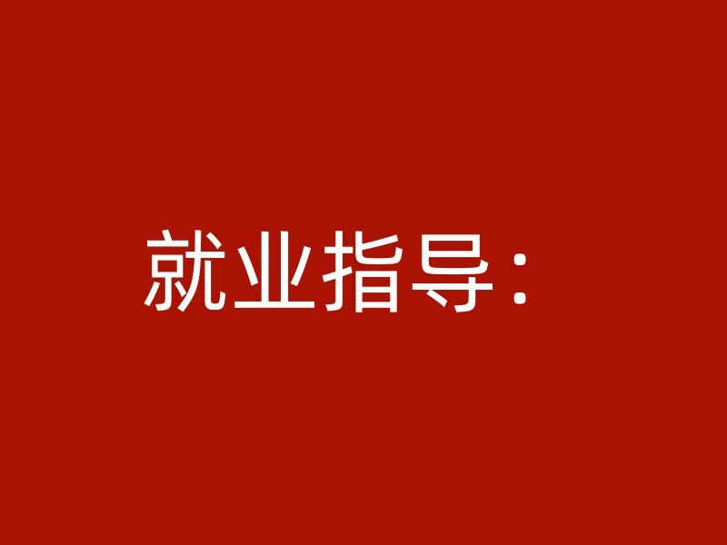 就业指导：