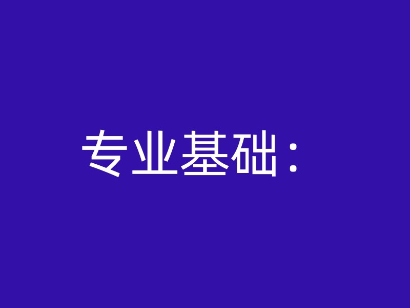 专业基础：