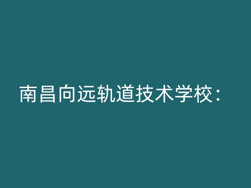 南昌向远轨道技术学校：