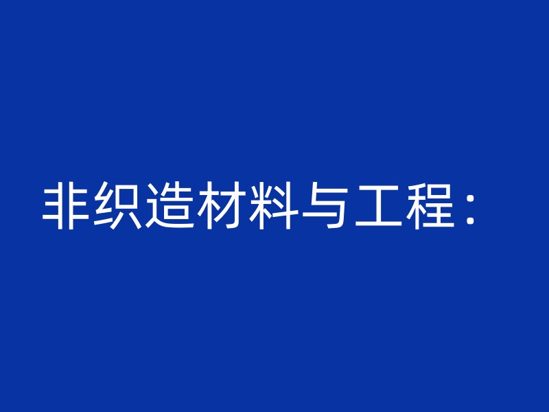 非织造材料与工程：