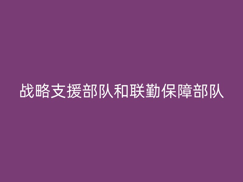 战略支援部队和联勤保障部队