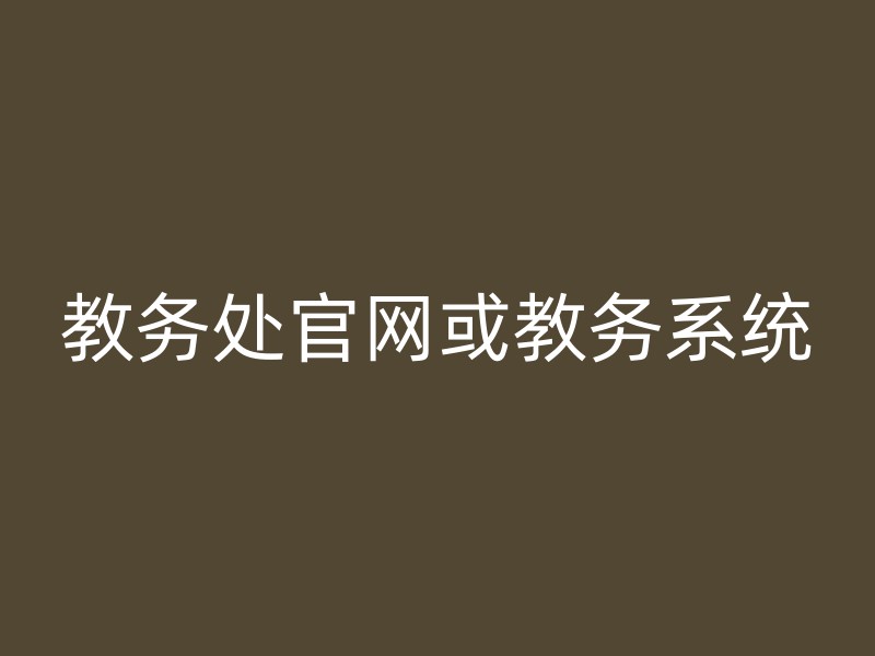 教务处官网或教务系统