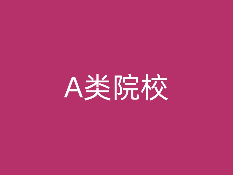 A类院校