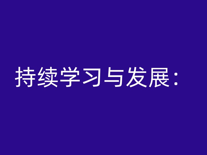 持续学习与发展：