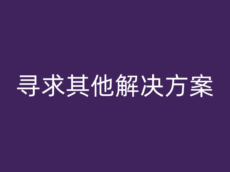 寻求其他解决方案