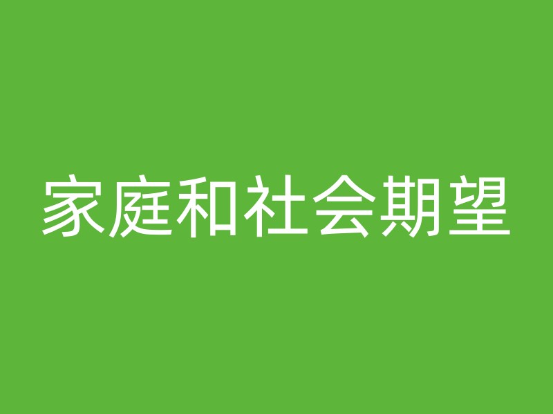 家庭和社会期望