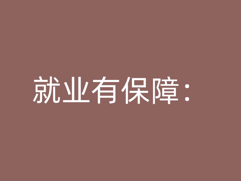 就业有保障：