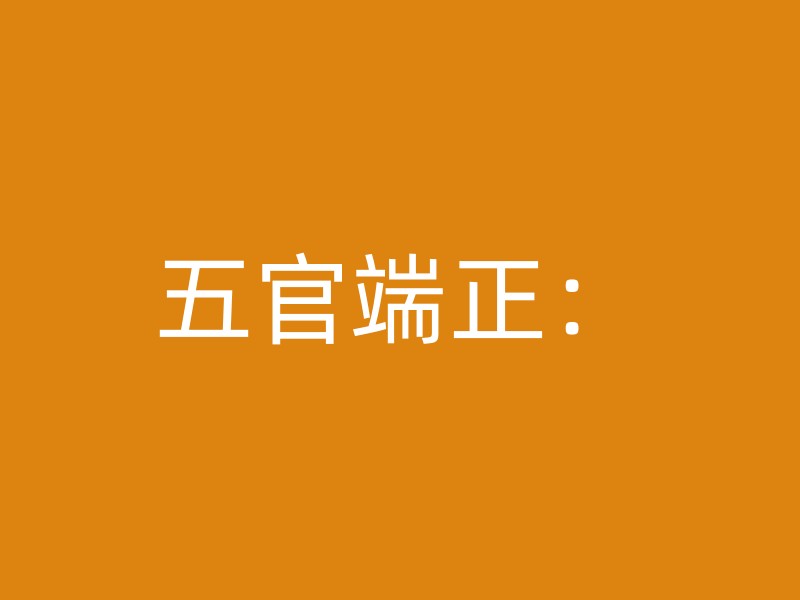 五官端正：