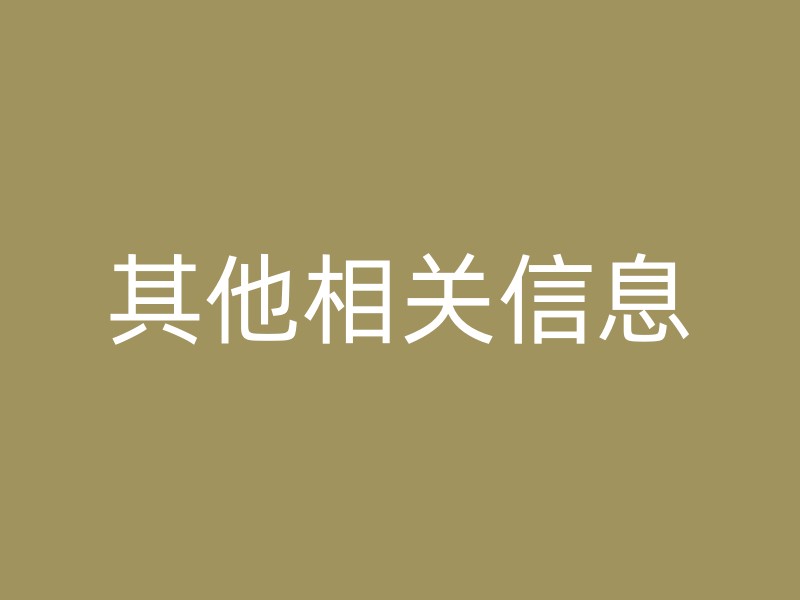 其他相关信息