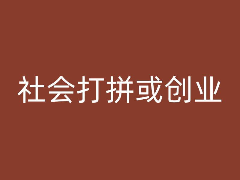 社会打拼或创业