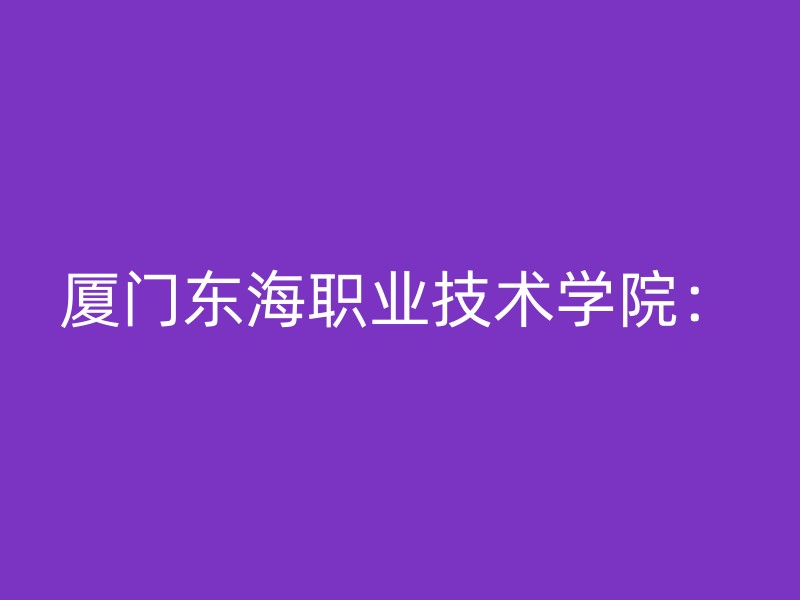 厦门东海职业技术学院：