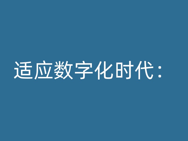 适应数字化时代：