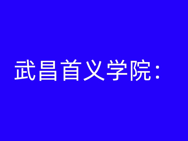 武昌首义学院：