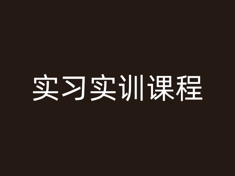 实习实训课程