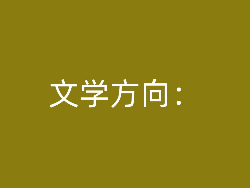 文学方向：