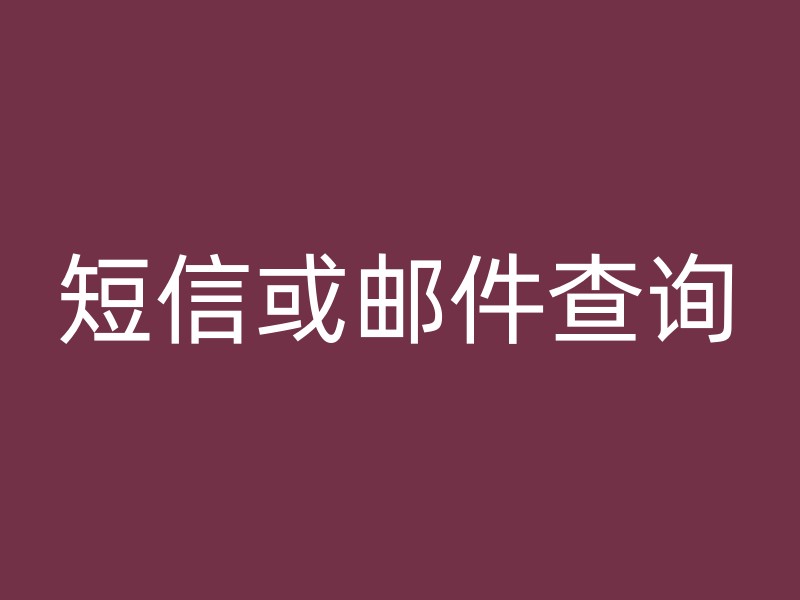 短信或邮件查询