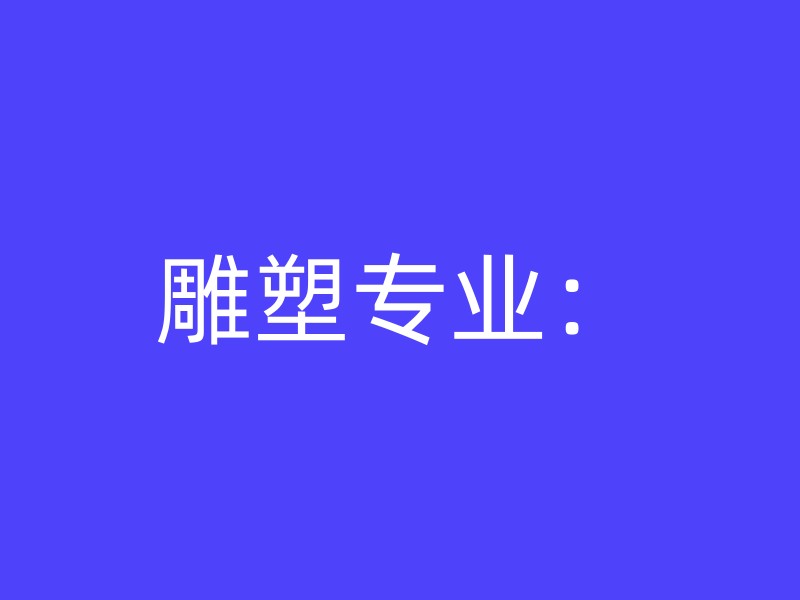 雕塑专业：