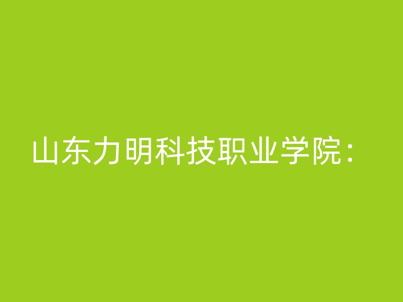 山东力明科技职业学院：