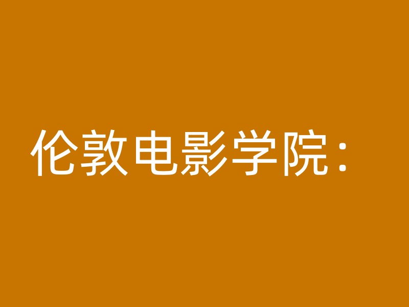 伦敦电影学院：