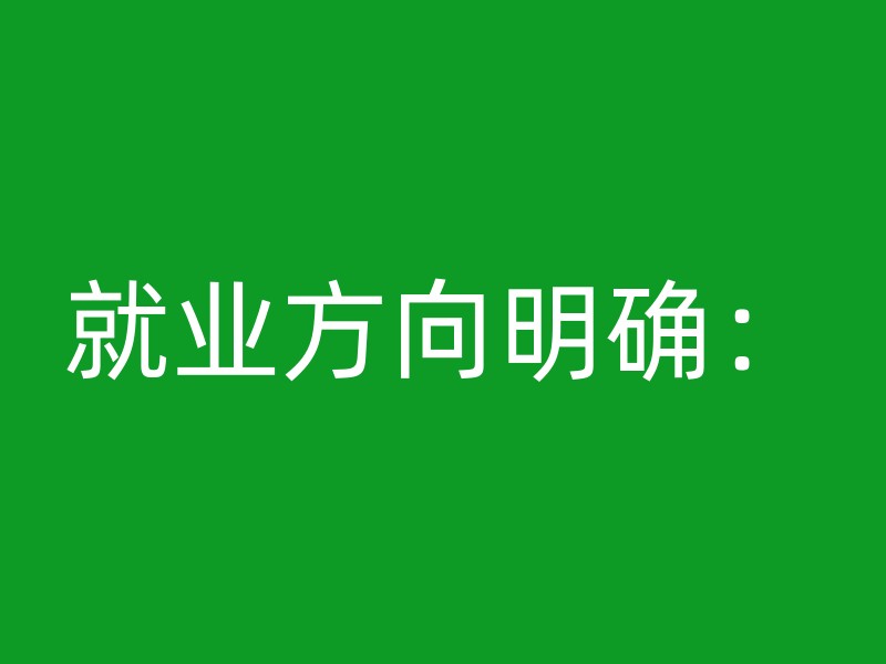 就业方向明确：