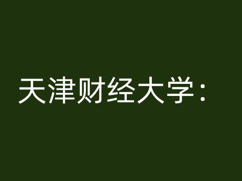 天津财经大学：