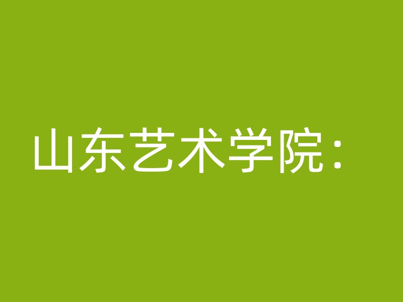 山东艺术学院：