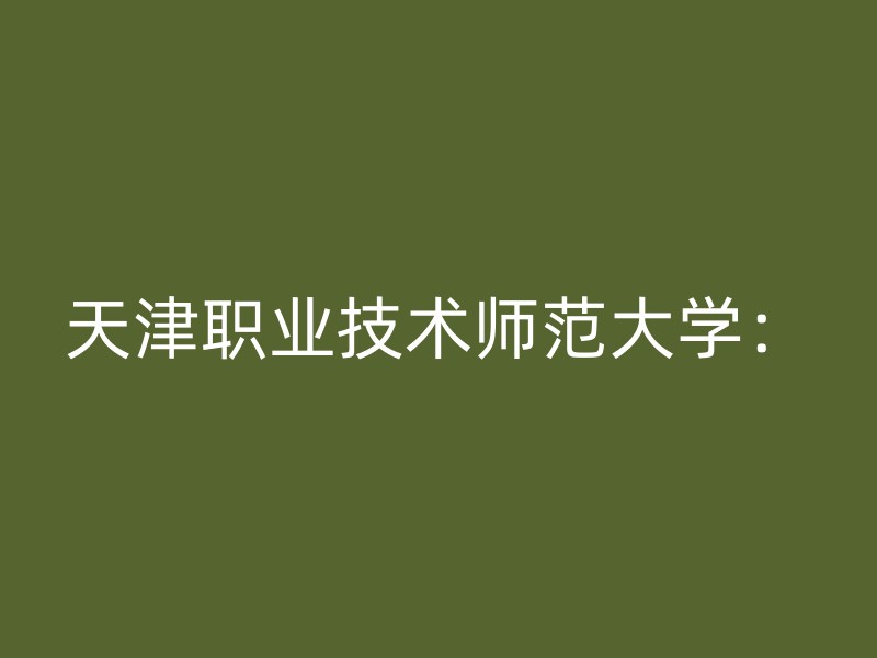 天津职业技术师范大学：