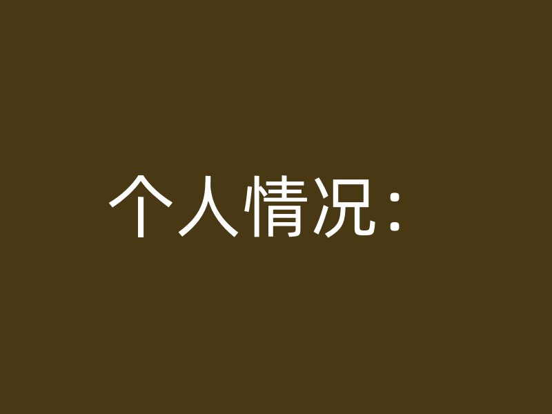 个人情况：