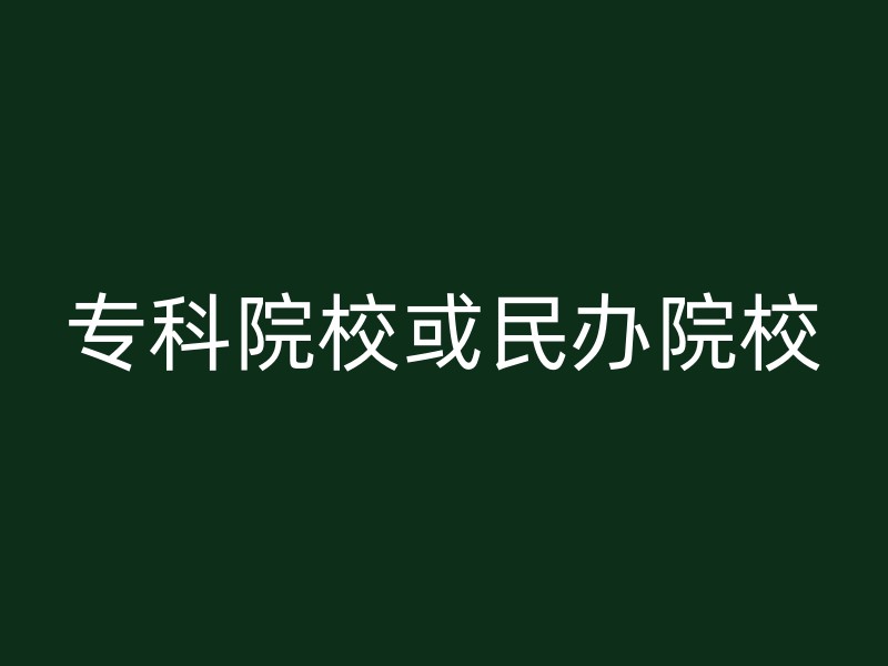 专科院校或民办院校