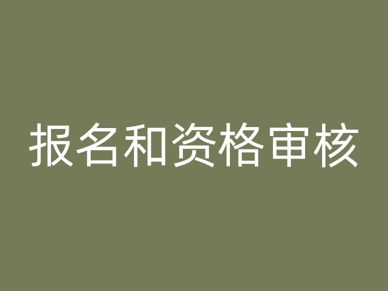 报名和资格审核