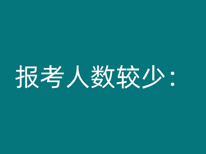 报考人数较少：