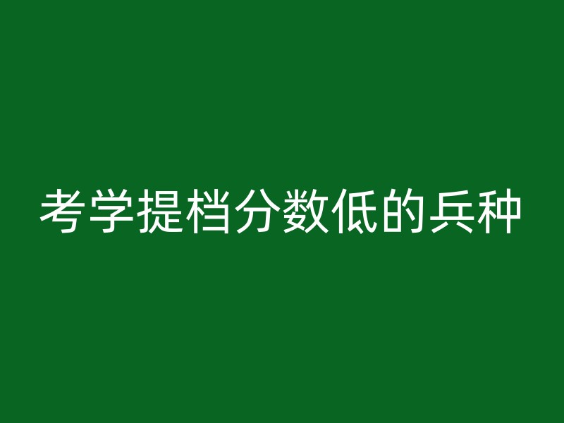 考学提档分数低的兵种