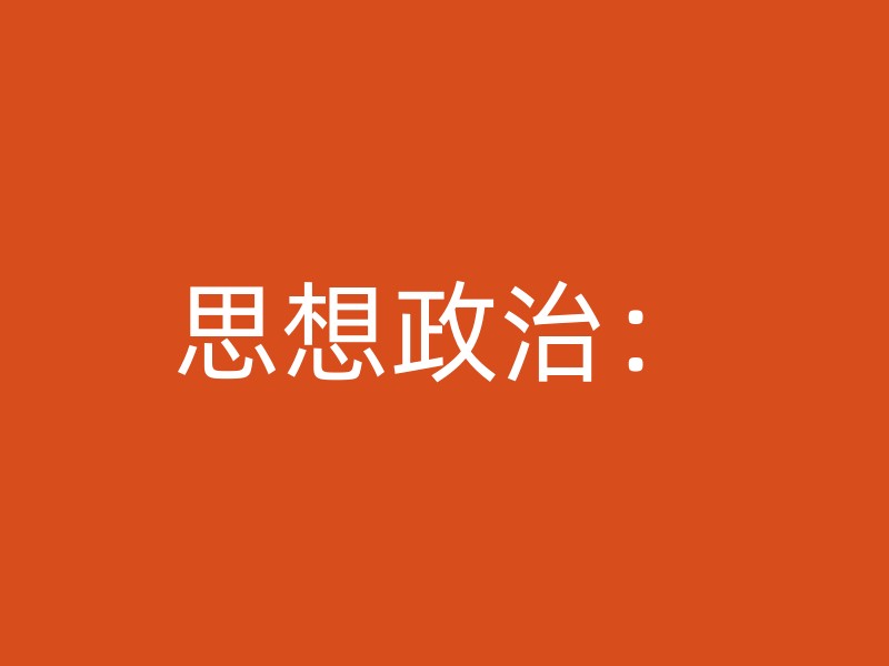 思想政治：