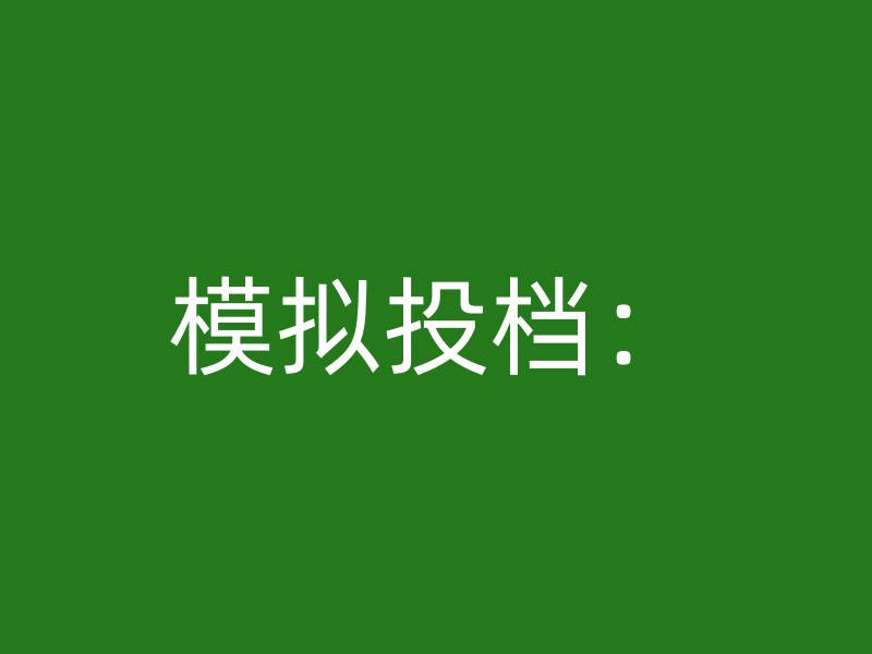 模拟投档：