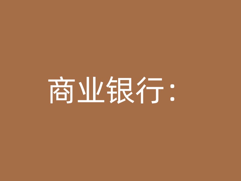 商业银行：